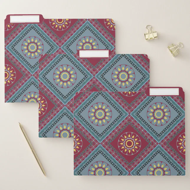 Victorian style pattern tiled file folder | Zazzle