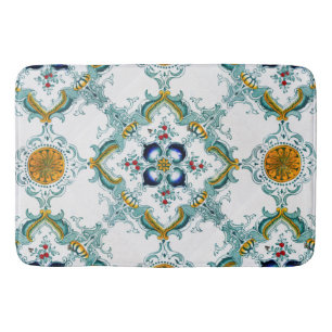 Victorian Style Tile Pattern On Bathroom Mat