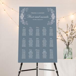 Victorian-style Wedding in Blue with White Flowers Foam Board