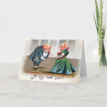 Victorian Stylish Pigs Holiday Card