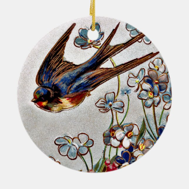 Victorian Swallow Christmas Ornament (Back)