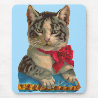 Victorian tabby cat mouse pad