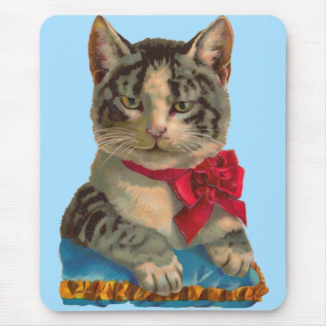 Victorian tabby cat mouse pad (Front)