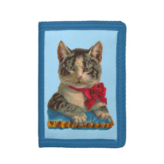 Victorian tabby cat tri-fold wallet
