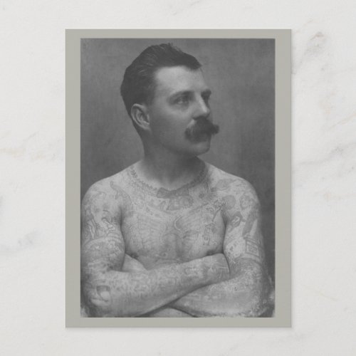 Victorian Tattoo Man Postcard