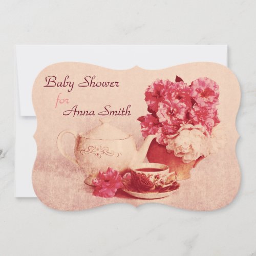 Victorian tea party_ baby girl shower invite