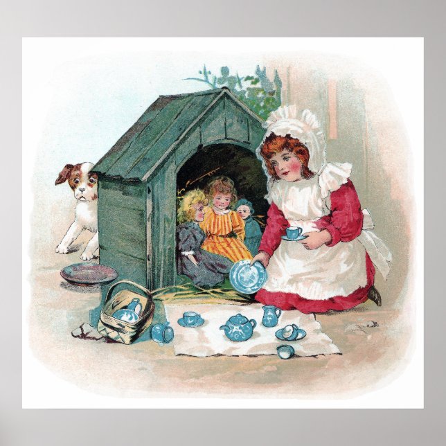 Victorian Tea Party in Doghouse Poster (Front)