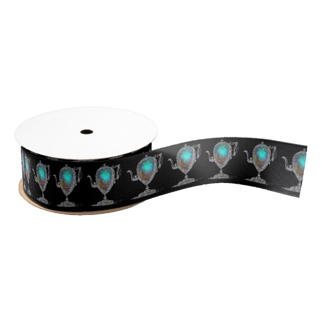 Victorian Teapot Elegant Unique Grosgrain Ribbon (Spool)