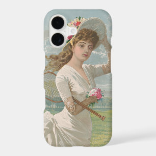 Victorian Tennis Lady with Flowered Hat Antique  iPhone 17 Case