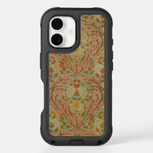 Victorian Terracotta Rose and Leaf Botanical Print iPhone 16 Case