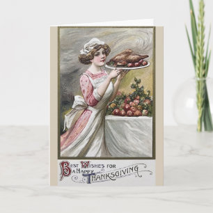 Victorian Thanksgiving Dinner Greeting Card