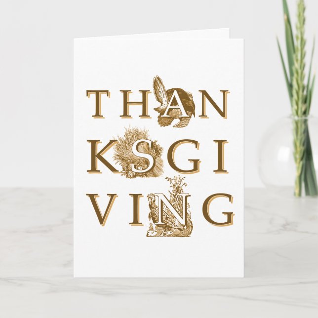 Victorian Thanksgiving Greeting Card (Front)