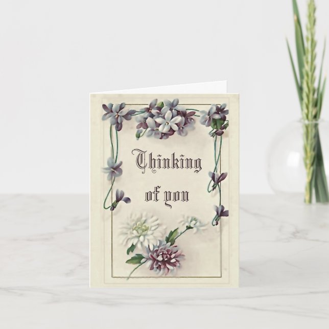 Victorian "Thinking of you" card (Front)