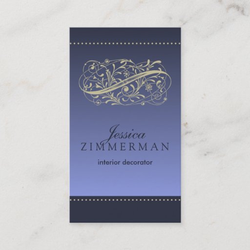 Customizable Victorian Thistle Blue Business Card