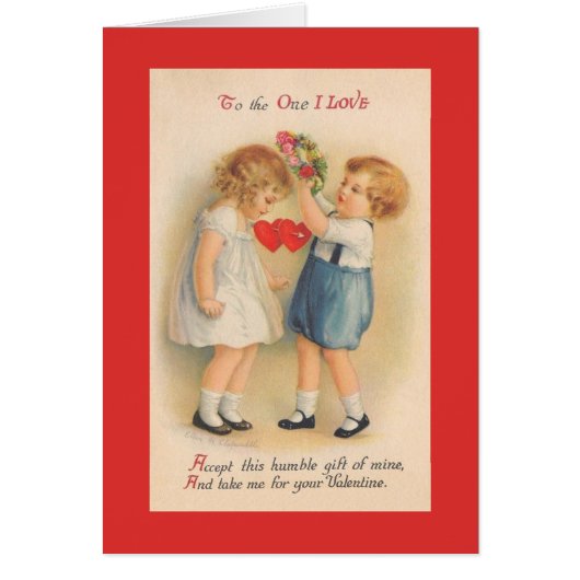 Victorian To The One I Love Valentine Card (Front)