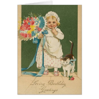 Victorian Cat Birthday Cards | Zazzle