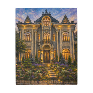 Victorian Townhouse Oil Painting Metal Wall Art