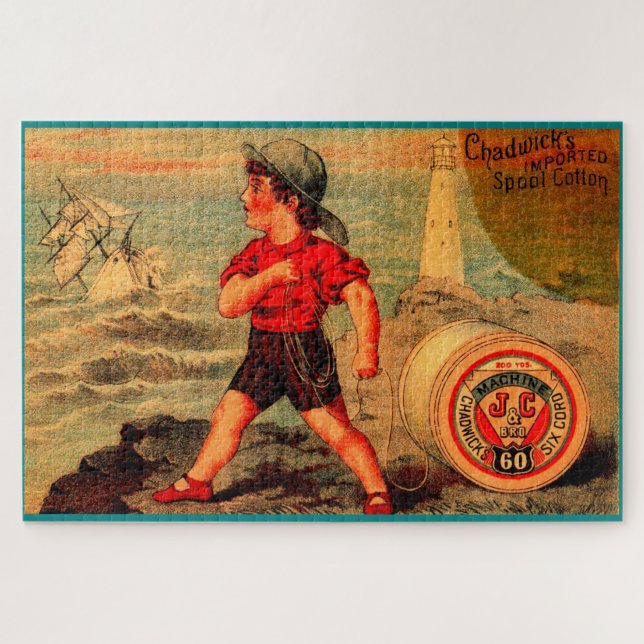 Victorian trade card Chadwick’s Imported Spool Cot Jigsaw Puzzle (Horizontal)