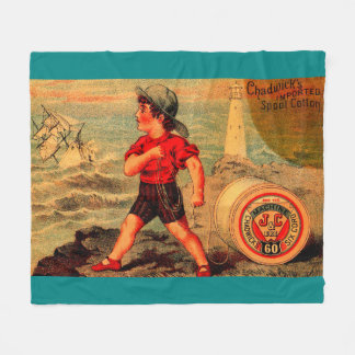 Victorian trade card Chadwick’s Spool Cotton Fleece Blanket
