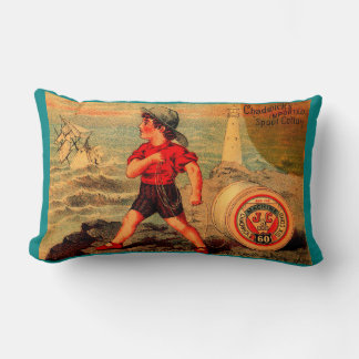 Victorian trade card Chadwick’s Spool Cotton Lumbar Pillow