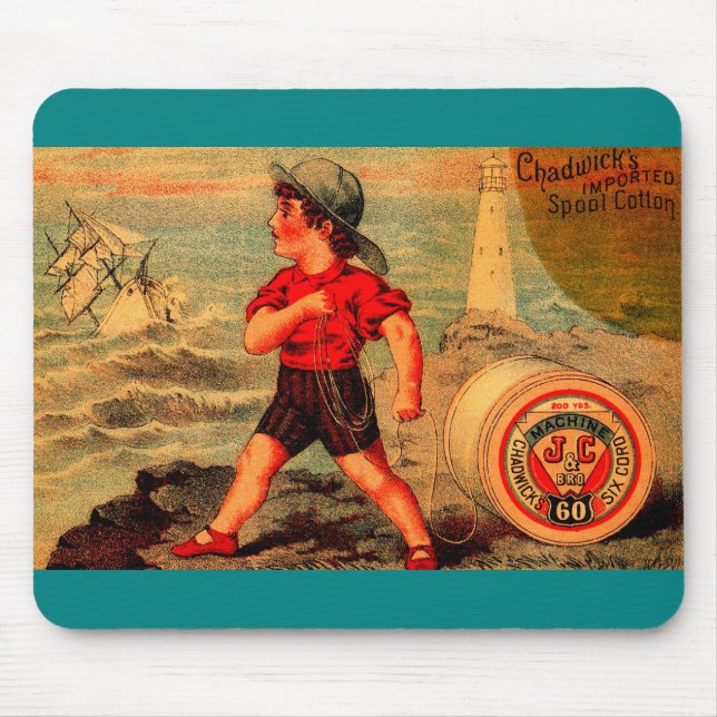 Victorian trade card Chadwick’s Spool Cotton Mouse Pad (Front)