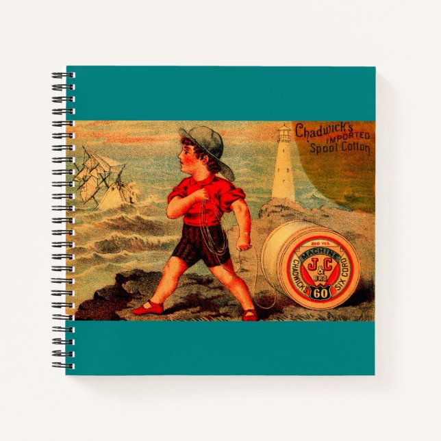 Victorian trade card Chadwick’s Spool Cotton Notebook (Front)