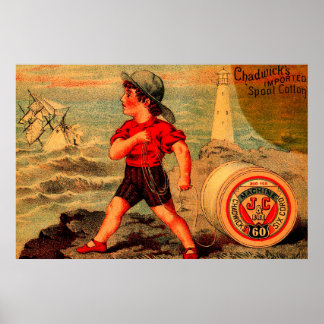 Victorian trade card Chadwick’s Spool Cotton Poster