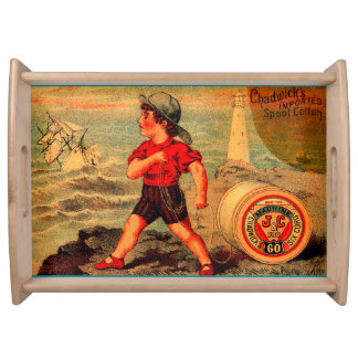 Victorian trade card Chadwick’s Spool Cotton Serving Tray