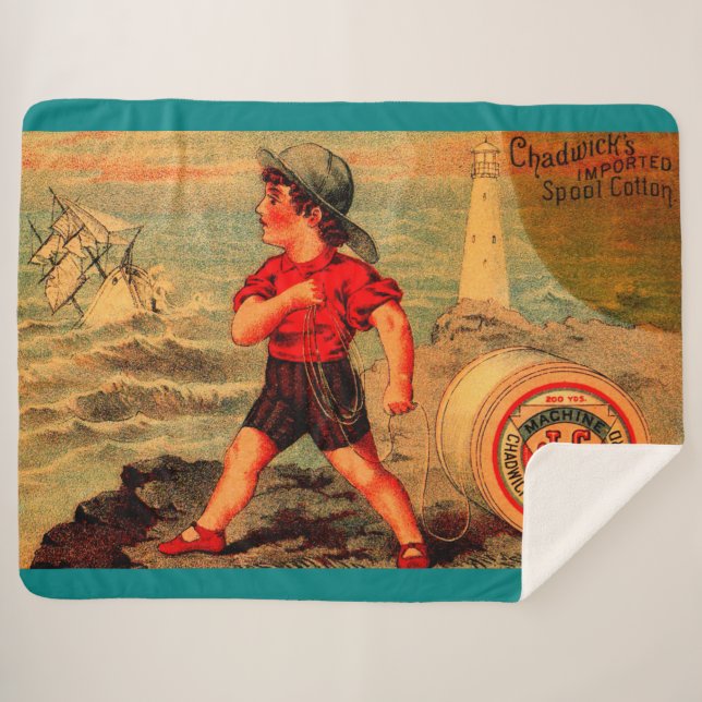 Victorian trade card Chadwick’s Spool Cotton Sherpa Blanket (Front (Horizontal))
