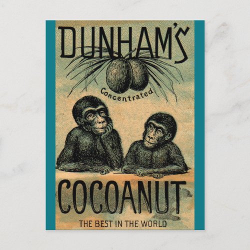 Victorian trade card Dunhams Cocoanut Postcard