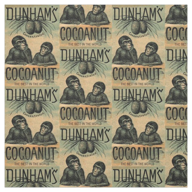 Victorian trade card: Dunham’s Cocoanut print Fabric (Swatch)