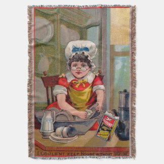 Victorian trade card for Ivorine soap Throw Blanket