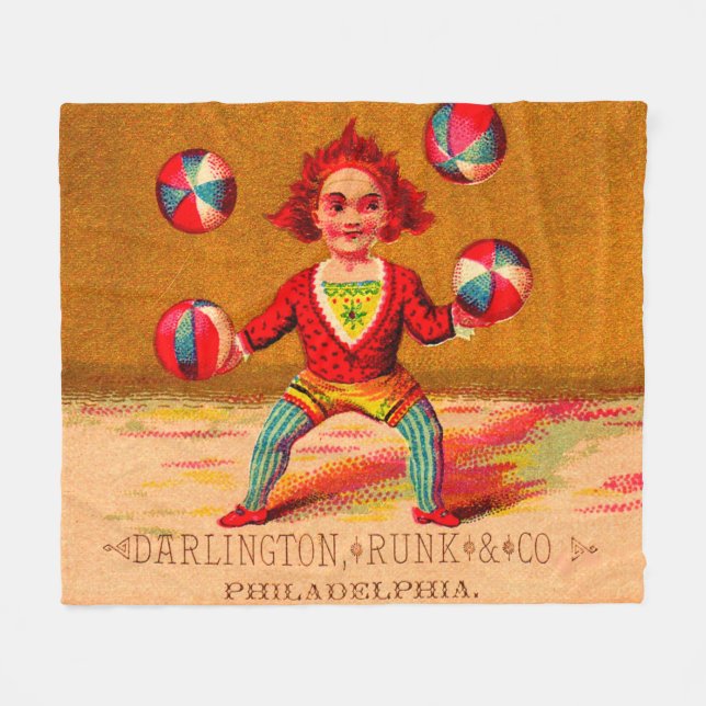 Victorian trade card juggler Darlington, Runk & Co Fleece Blanket (Front (Horizontal))