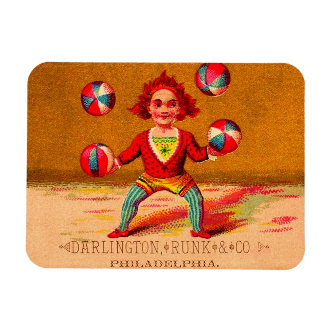 Victorian trade card juggler Darlington, Runk & Co Magnet (Horizontal)