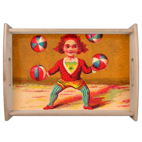 Victorian trade card juggler Darlington Runk  Co Serving Tray