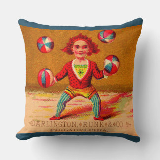 Victorian trade card juggler Darlington, Runk & Co Throw Pillow
