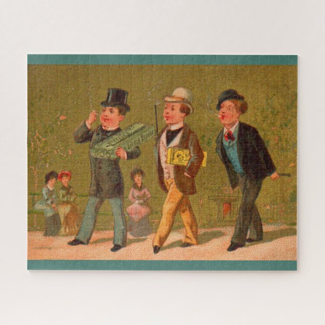 Victorian trade card Little Beauties cigarets Jigsaw Puzzle (Horizontal)