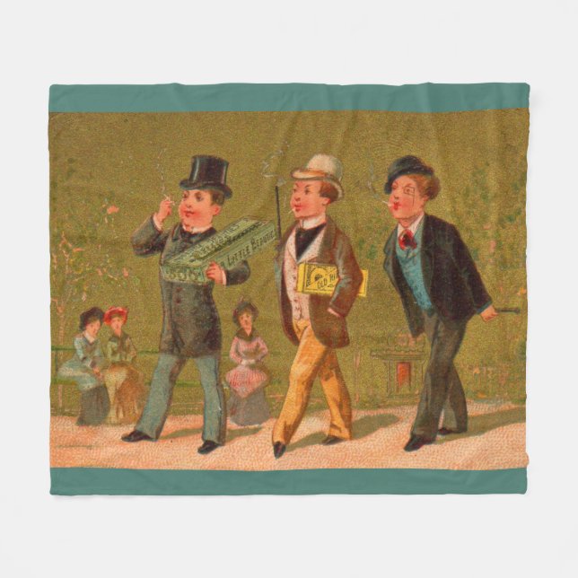 Victorian trade card Little Beauties cigarettes Fleece Blanket (Front (Horizontal))