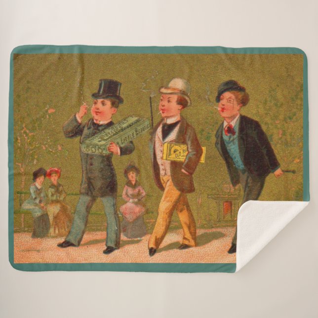 Victorian trade card Little Beauties cigarettes Sherpa Blanket (Front (Horizontal))