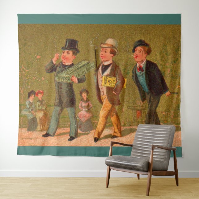 Victorian trade card Little Beauties cigarettes Tapestry (In Situ (Horizontal))