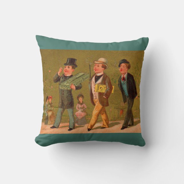 Victorian trade card Little Beauties cigarettes Throw Pillow (Front)