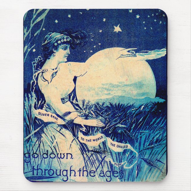 Victorian trade card Oliver Chilled Plow Mouse Pad (Front)