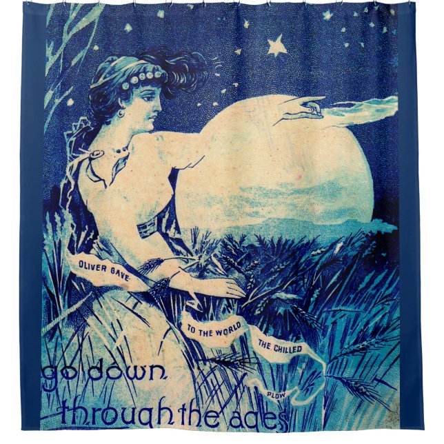 Victorian trade card Oliver Chilled Plow Shower Curtain (Front)