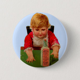 Victorian trade card: Scott's Emulsion Castor Oil Pinback Button