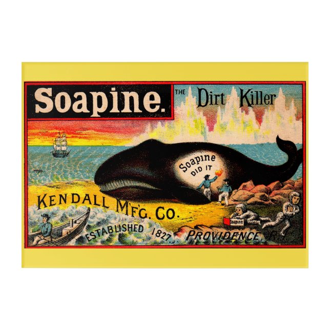 Victorian trade card Soapine the Dirt Killer Acrylic Print (Front)