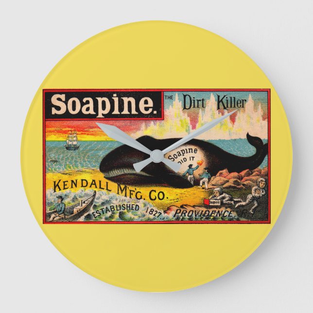 Victorian trade card Soapine the Dirt Killer Large Clock (Front)