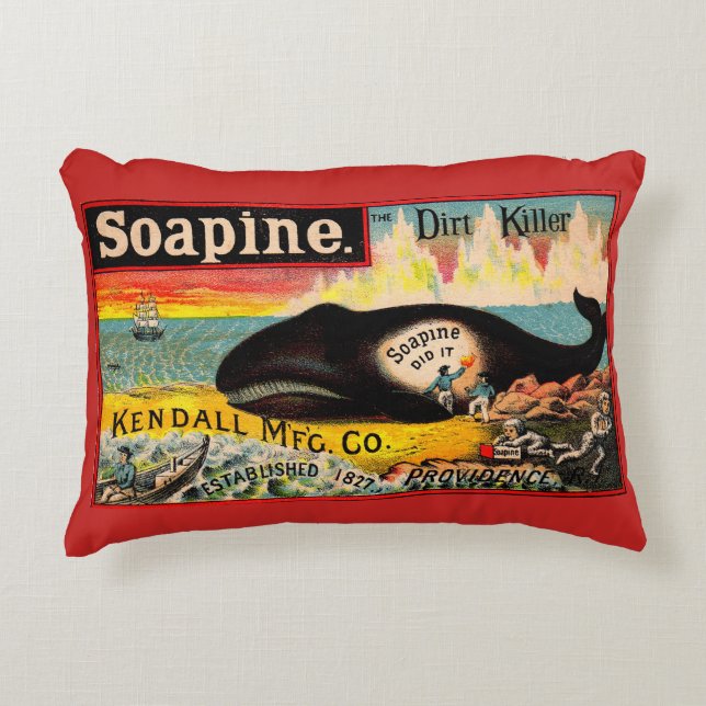 Victorian trade card Soapine the Dirt Killer print Accent Pillow (Front)