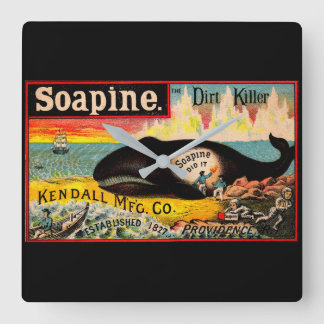 Victorian trade card Soapine the Dirt Killer Square Wall Clock