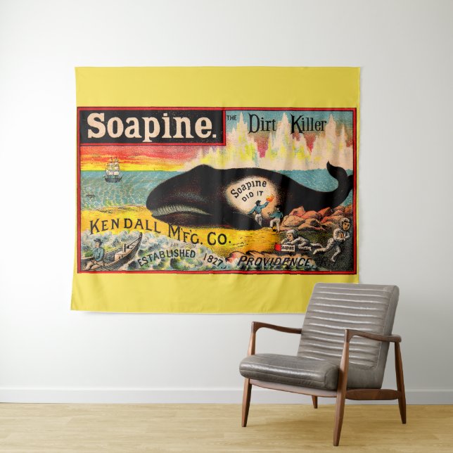 Victorian trade card Soapine the Dirt Killer Tapestry (In Situ (Horizontal))