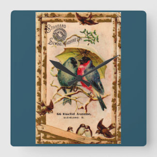 Victorian trade card Standard Sewing Machine Co. Square Wall Clock